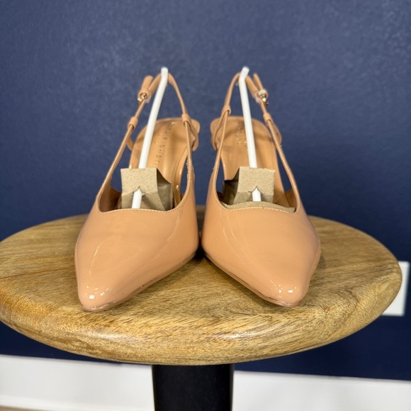 Marc Fisher NWT Nude Patent Torry Slingback Pumps, Size 9.5 - Picture 7 of 12